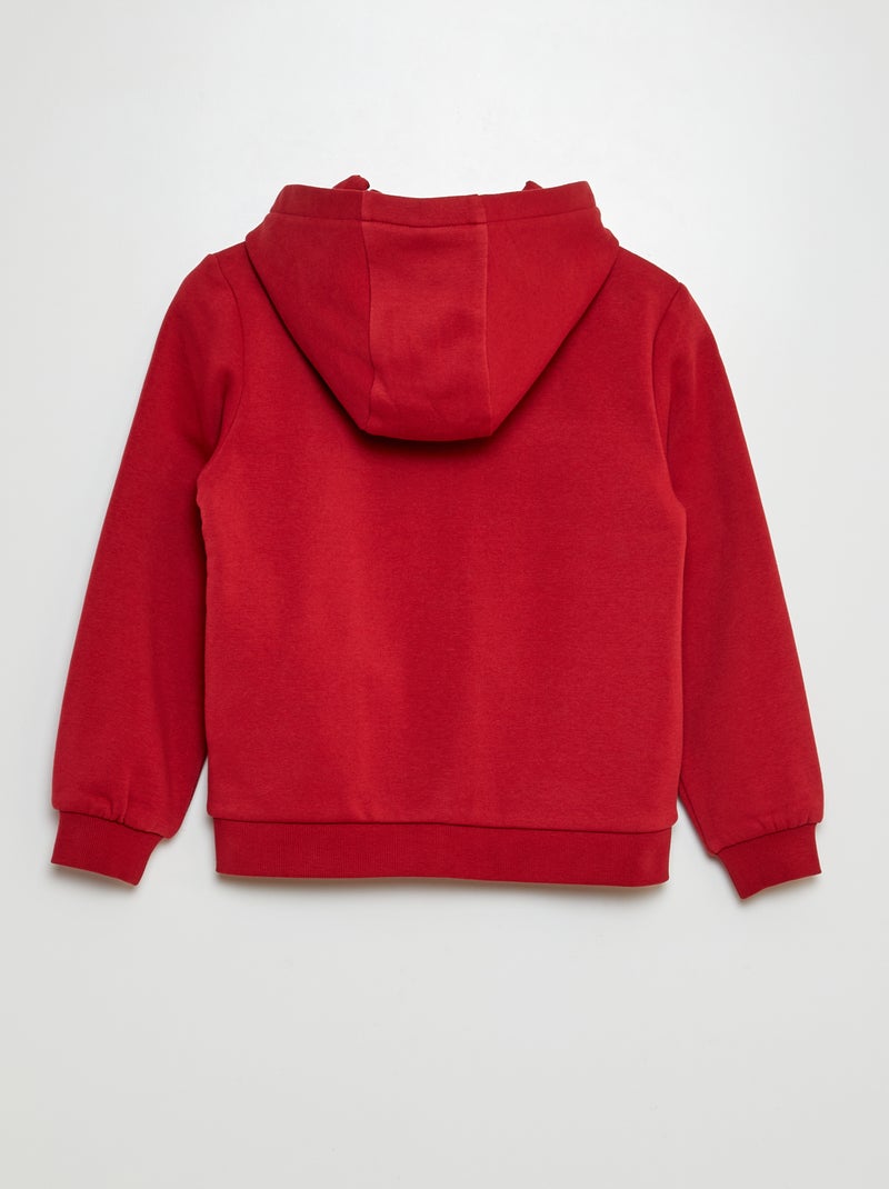 Sweat à capuche zippé Rouge - Kiabi