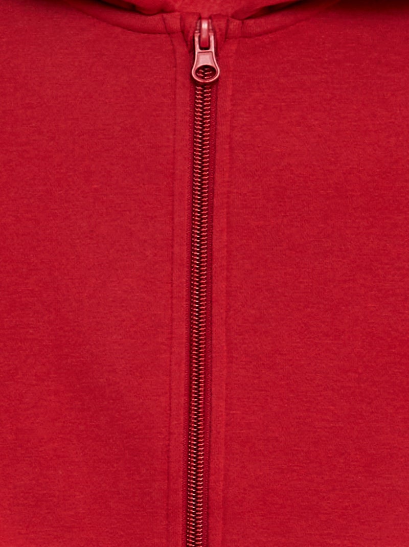 Sweat à capuche zippé Rouge - Kiabi