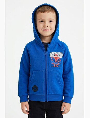 Sweat à capuche zippé spiderman| licence officielle