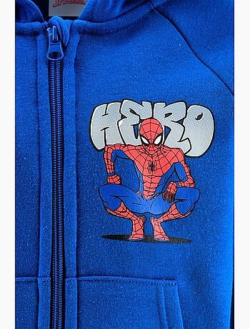 Sweat à capuche zippé spiderman| licence officielle