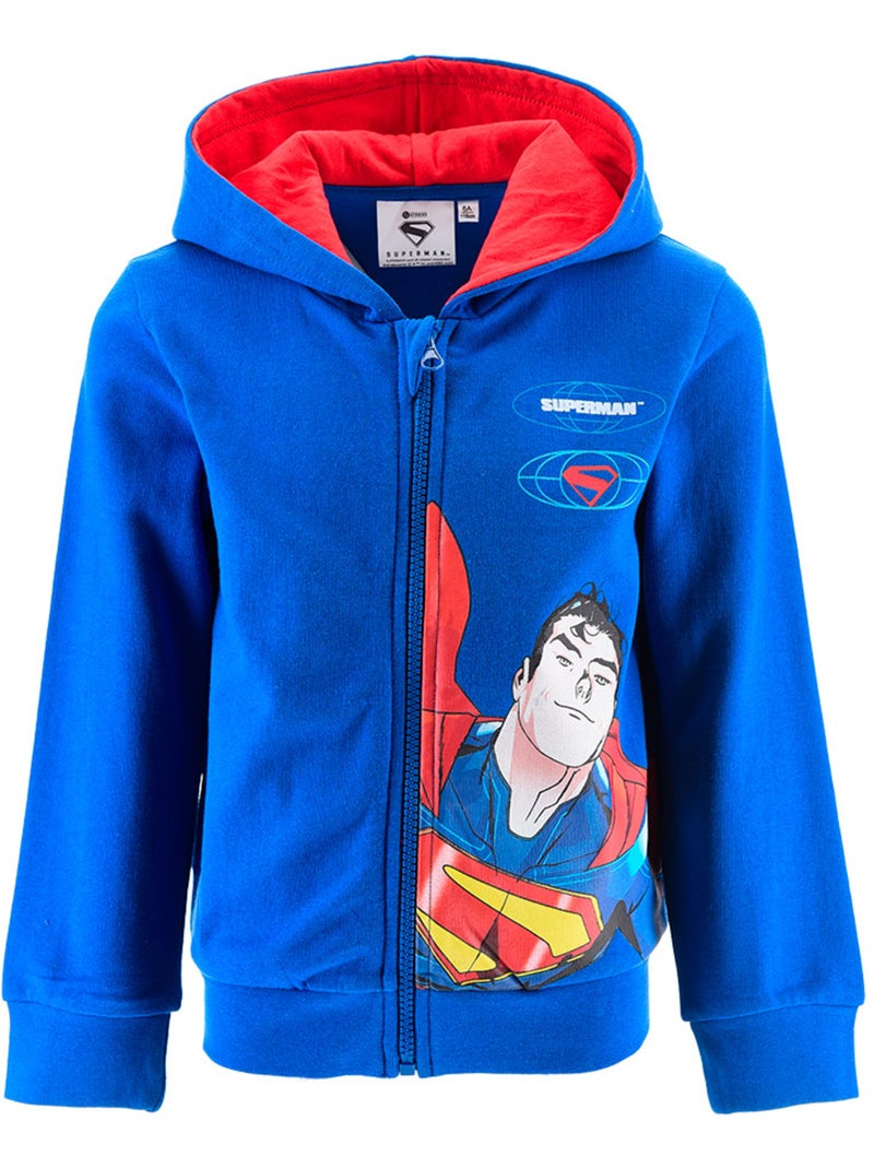 Sweat à Capuche Zippé Superman  | Licence Officielle Bleu - Kiabi