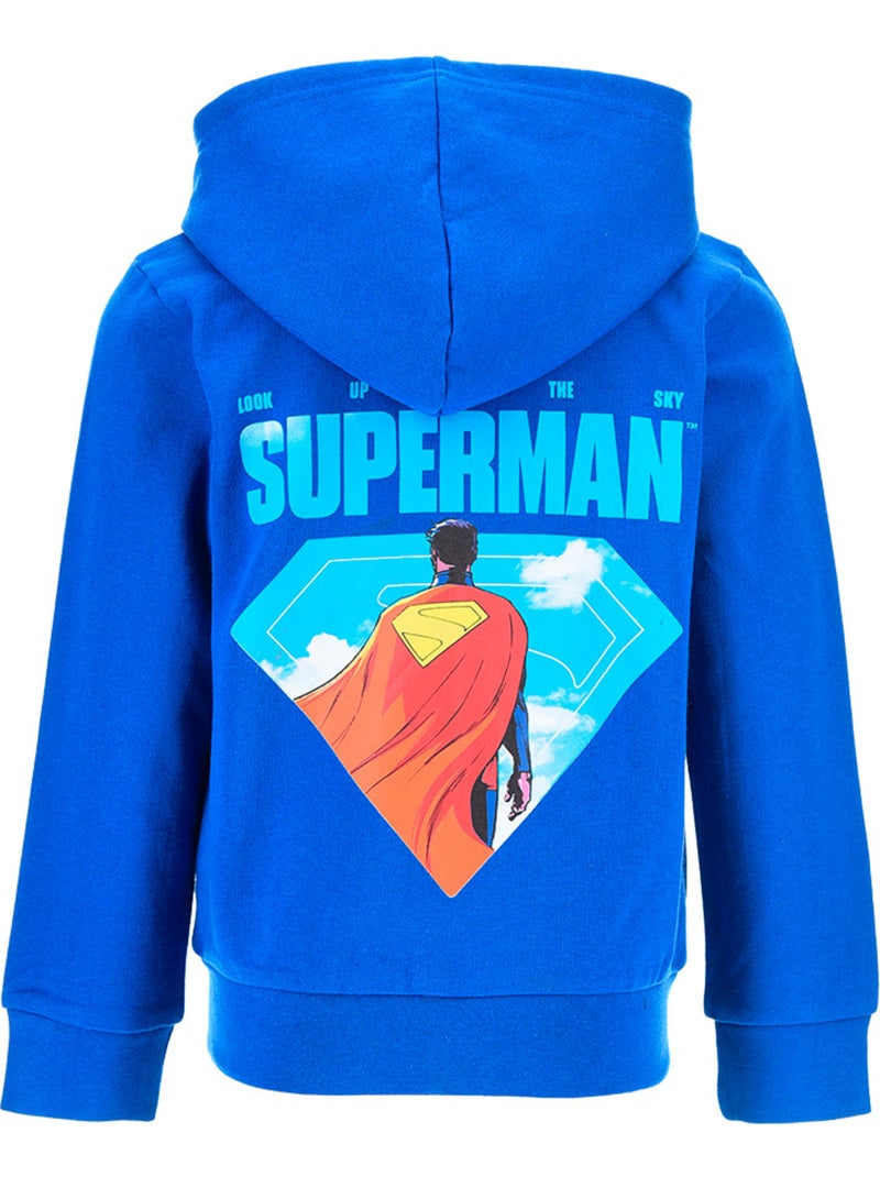 Sweat à Capuche Zippé Superman  | Licence Officielle Bleu - Kiabi