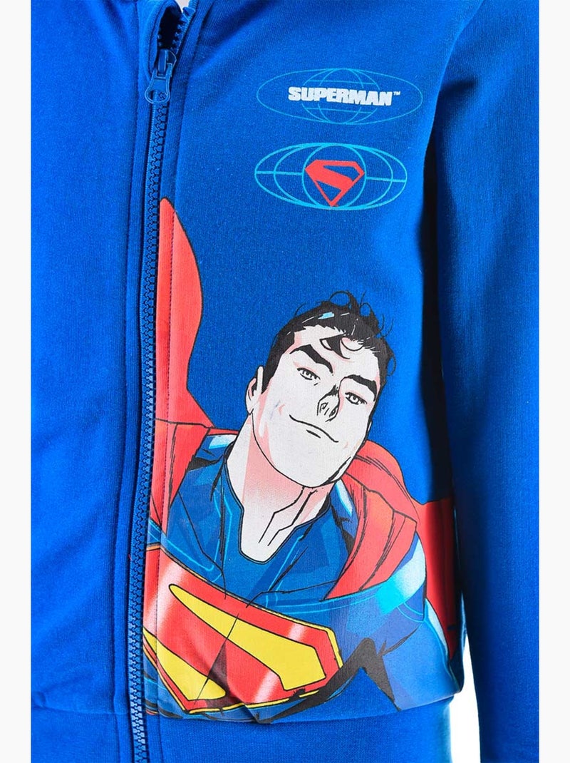 Sweat à Capuche Zippé Superman  | Licence Officielle Bleu - Kiabi