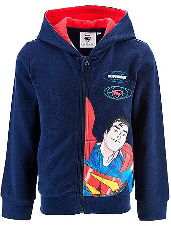 Sweat à Capuche Zippé Superman Marine| Licence Officielle