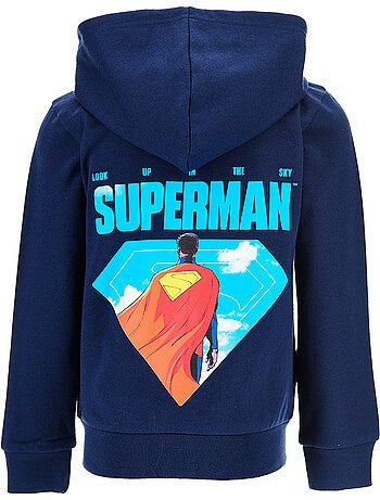 Sweat à Capuche Zippé Superman Marine| Licence Officielle