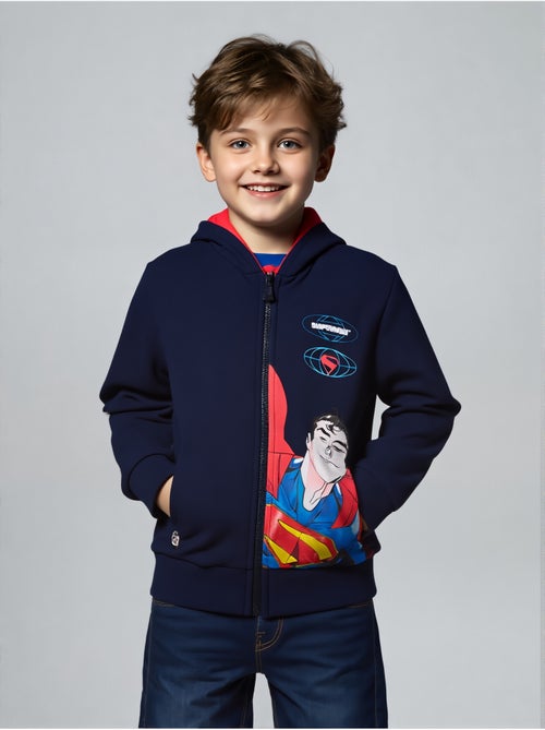 Sweat à Capuche Zippé Superman Marine| Licence Officielle - Kiabi Sweat à Capuche Zippé Superman Marine| Licence Officielle - Kiabi
