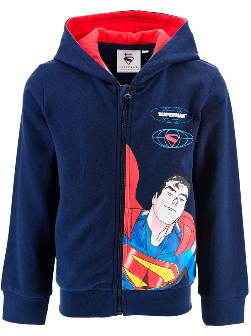 Sweat à Capuche Zippé Superman Marine| Licence Officielle Bleu - Kiabi
