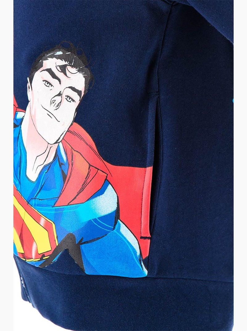 Sweat à Capuche Zippé Superman Marine| Licence Officielle Bleu - Kiabi