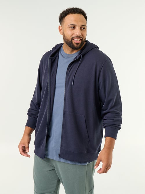 Sweat à capuche zippé uni - Kiabi