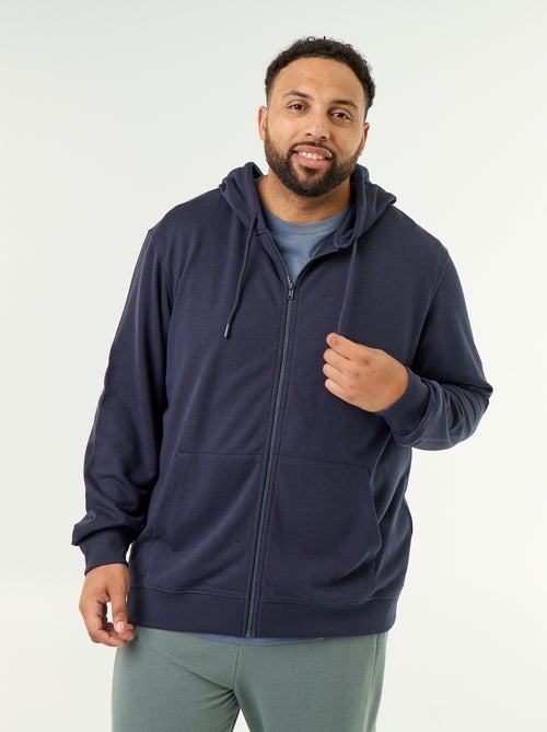 Sweat à capuche zippé uni - Kiabi