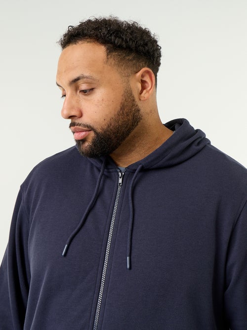 Sweat à capuche zippé uni - Kiabi