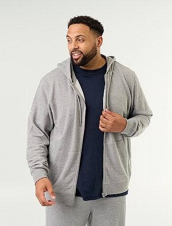Sweat à capuche zippé uni