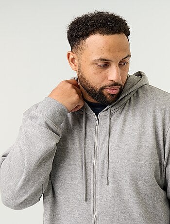 Sweat à capuche zippé uni