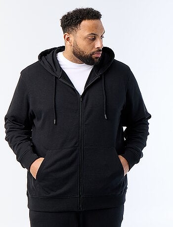 Sweat à capuche zippé uni