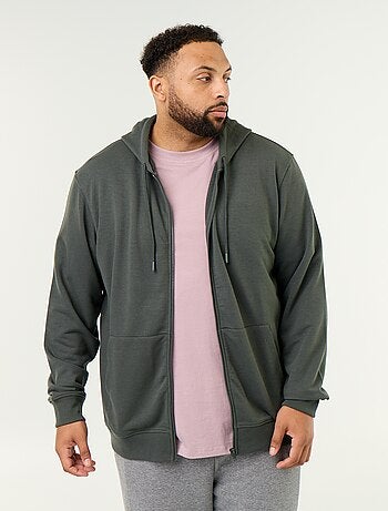 Sweat à capuche zippé uni