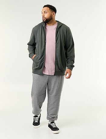 Sweat à capuche zippé uni