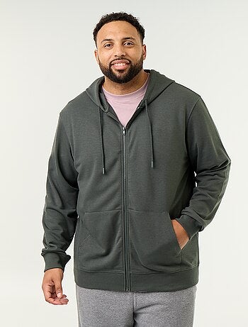 Sweat à capuche zippé uni