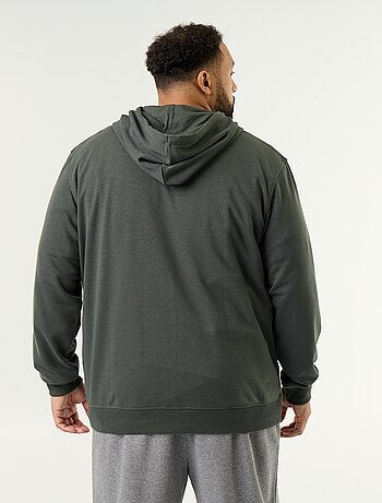 Sweat à capuche zippé uni