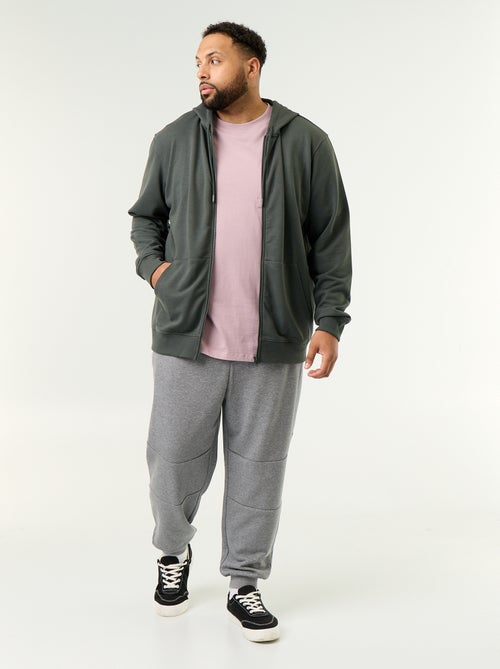 Sweat à capuche zippé uni - Kiabi