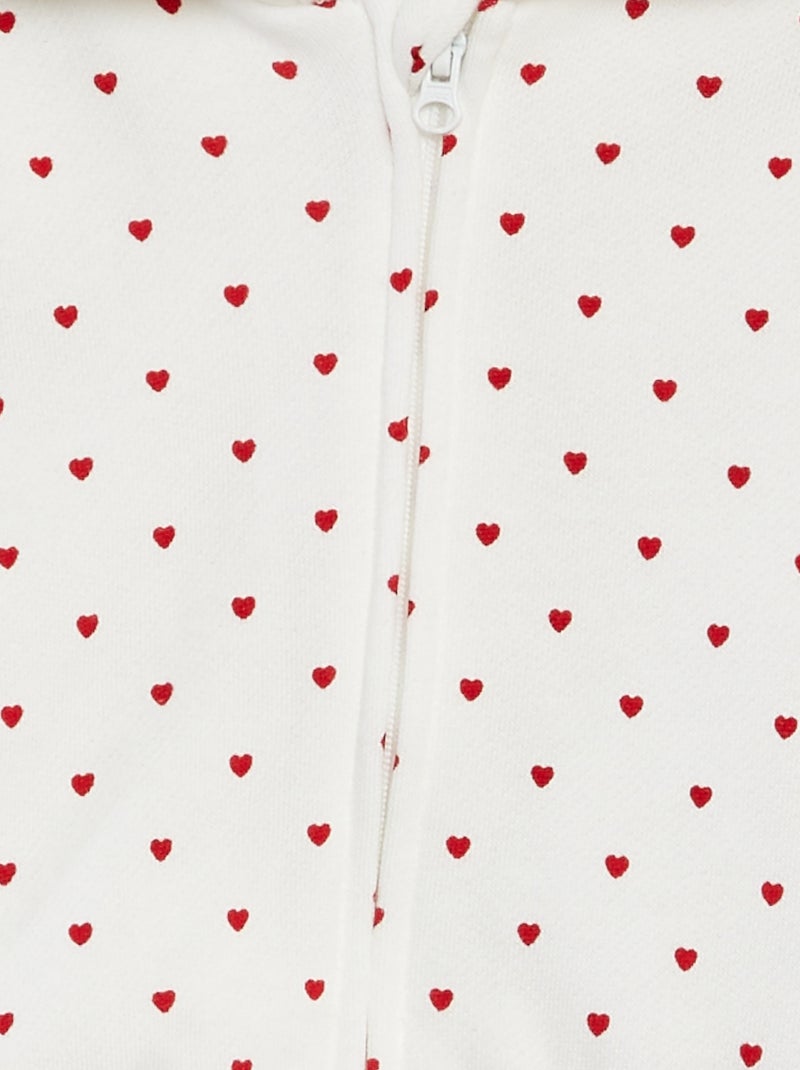 Sweat à capuche zippée à motif BLANC - Kiabi