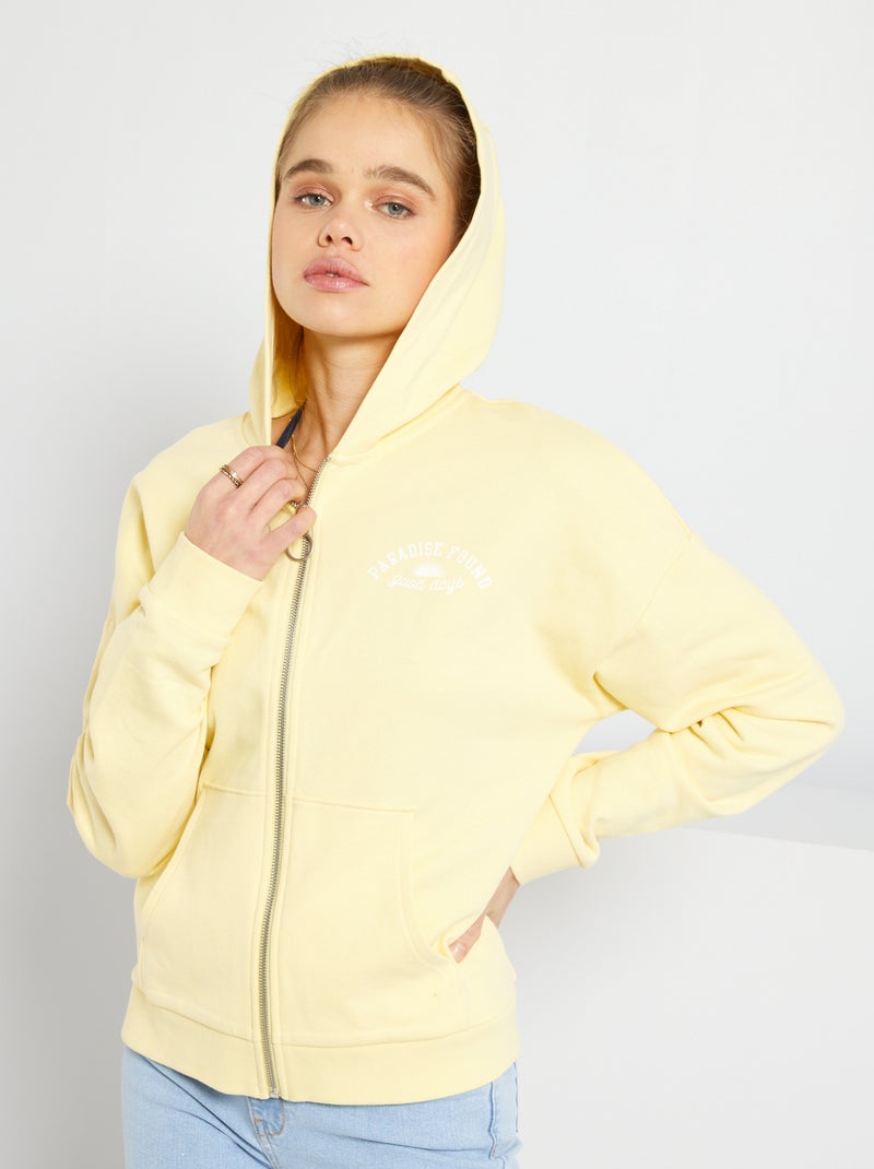 Sweat Capuche Pull Jaune Kiabi Sweat à Capuche Zippée Jaune Kiabi