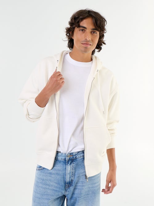 sweat à capuche zippée uni - Kiabi