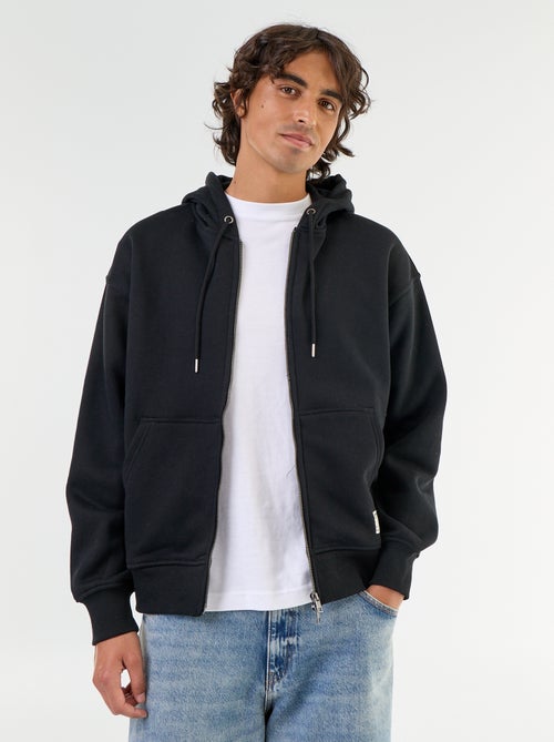 sweat à capuche zippée uni - Kiabi