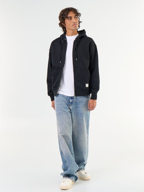 sweat à capuche zippée uni - Kiabi