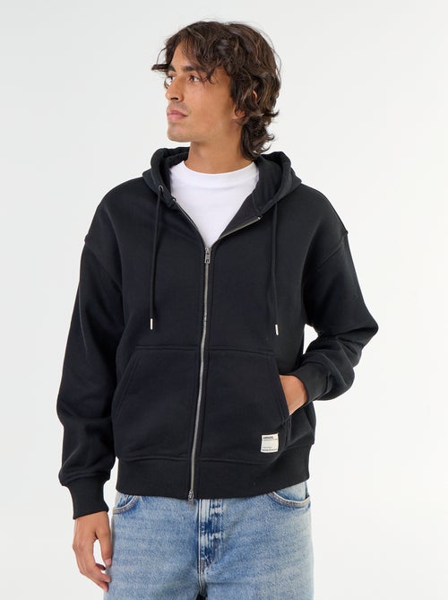 sweat à capuche zippée uni - Kiabi