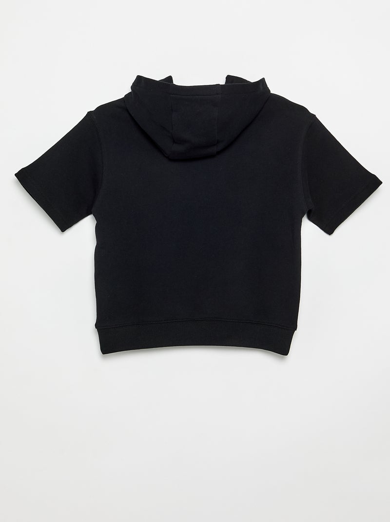 Sweat à capuches et manches courtes Noir - Kiabi