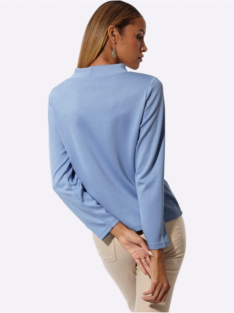 Sweat à Col Montant 50% Modal - Taille Standard - Helline Bleu - Kiabi