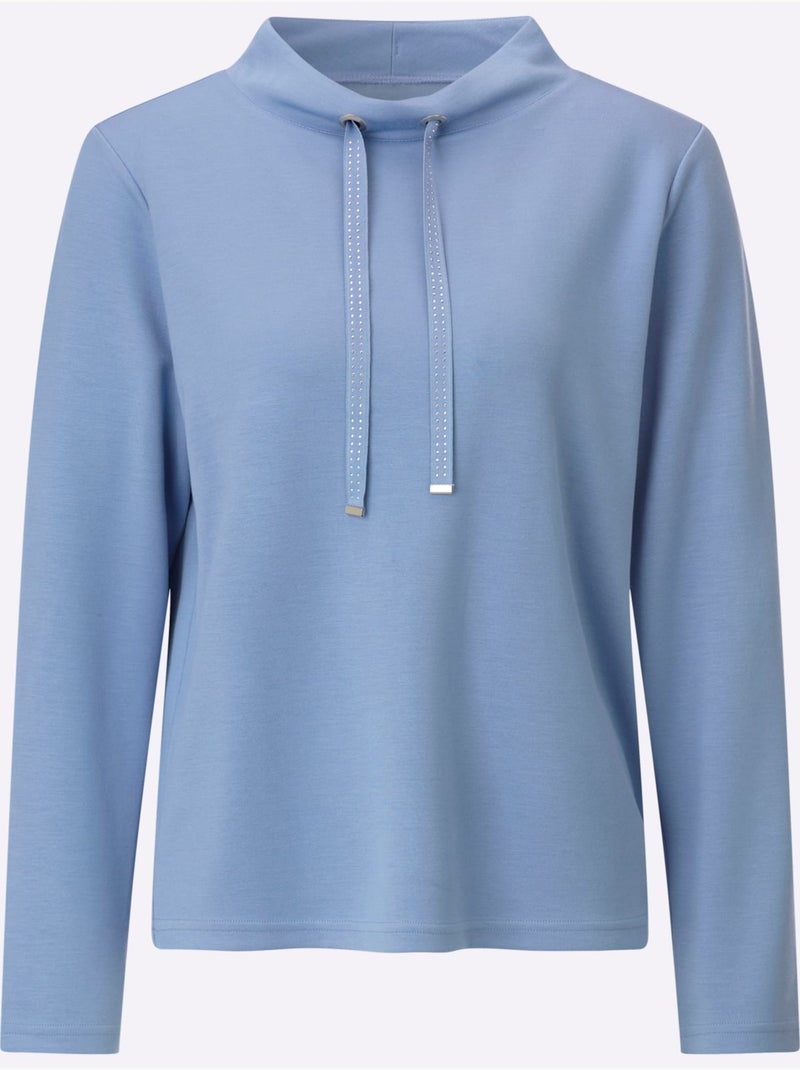 Sweat à Col Montant 50% Modal - Taille Standard - Helline Bleu - Kiabi
