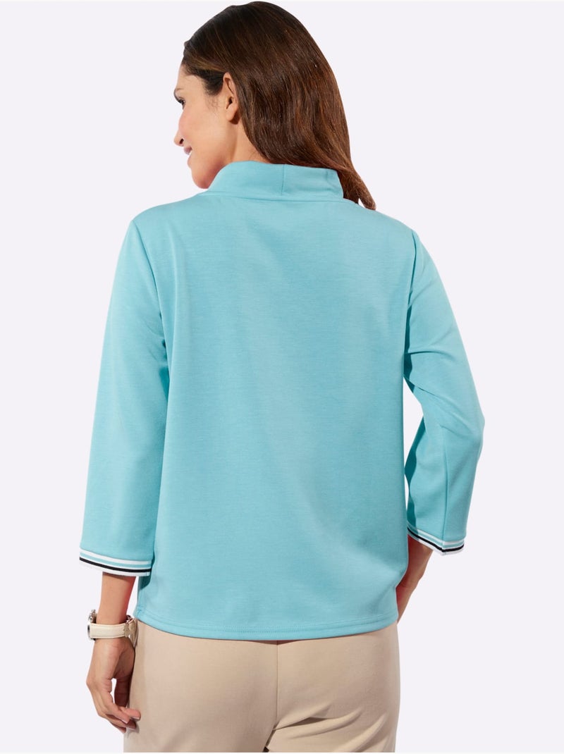 Sweat à Col Montant 50% Modal (tencel) - Taille Standard - Witt Bleu marine - Kiabi