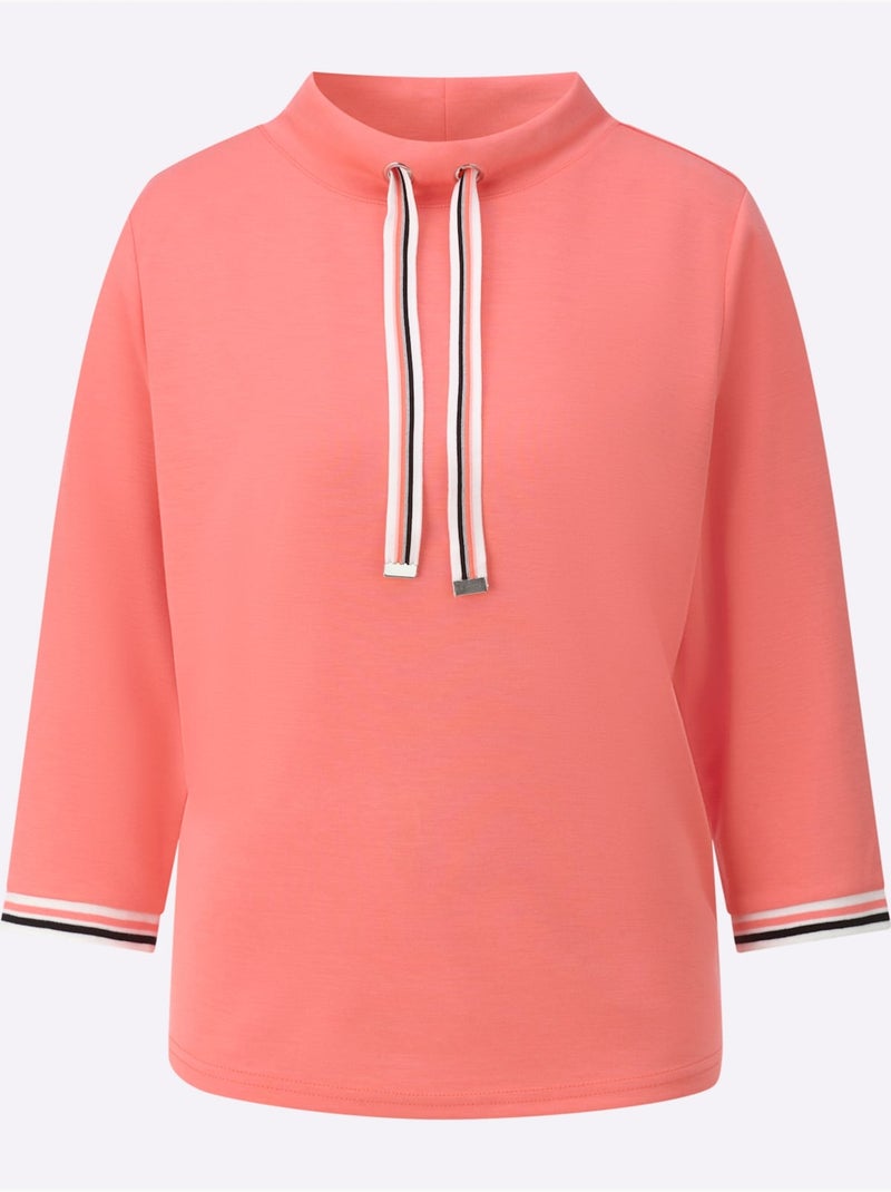 Sweat à Col Montant 50% Modal (tencel) - Taille Standard - Witt Corail - Kiabi