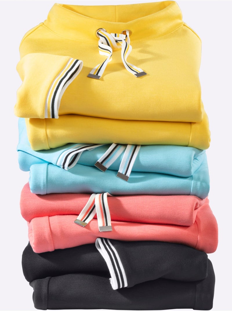 Sweat à Col Montant 50% Modal (tencel) - Taille Standard - Witt Corail - Kiabi