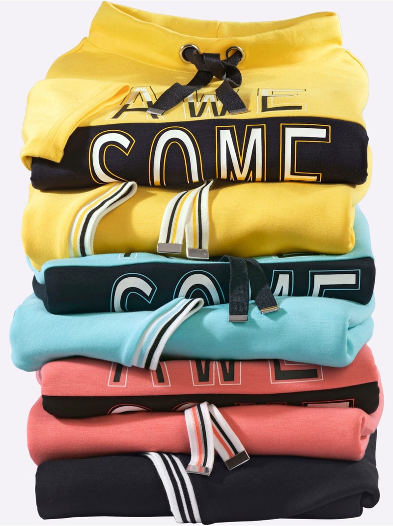 Sweat à Col Montant 50% Modal (tencel) - Taille Standard - Witt Corail - Kiabi