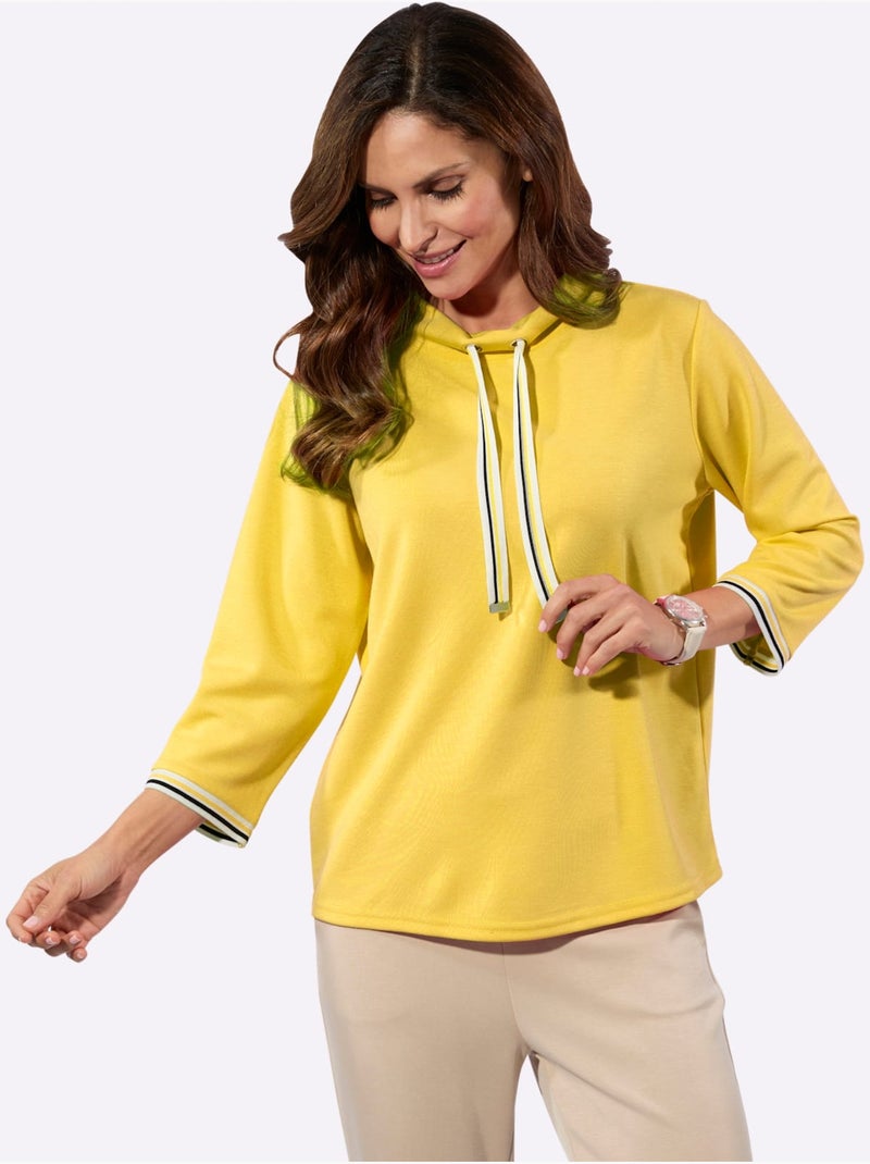 Sweat à Col Montant 50% Modal (tencel) - Taille Standard - Witt Jaune - Kiabi