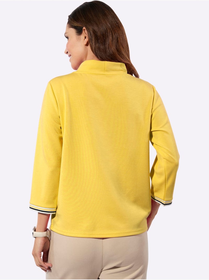 Sweat à Col Montant 50% Modal (tencel) - Taille Standard - Witt Jaune - Kiabi