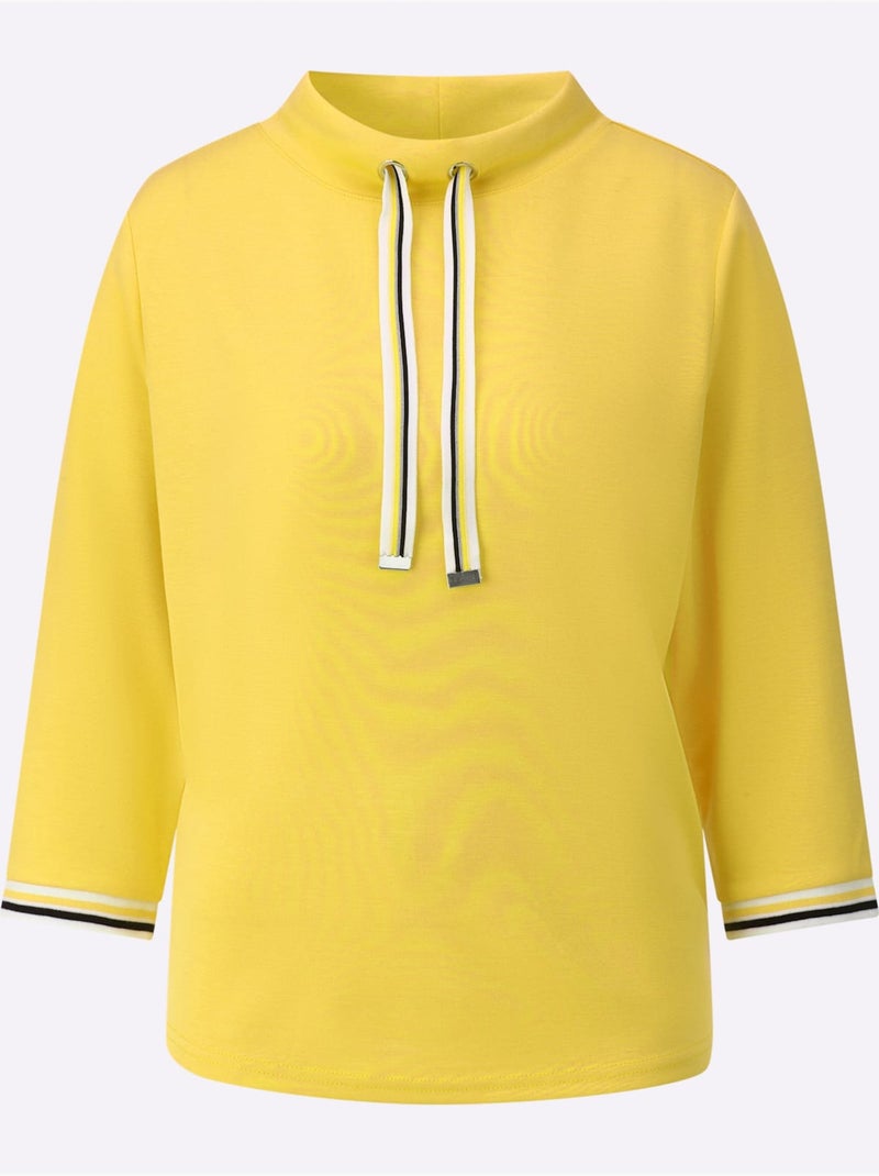 Sweat à Col Montant 50% Modal (tencel) - Taille Standard - Witt Jaune - Kiabi