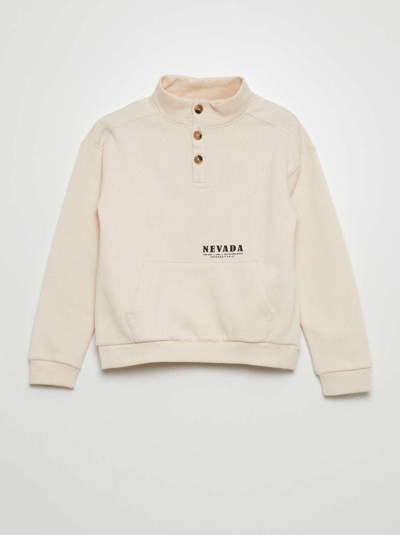 Sweat à col montant imprimé 'Nevada' Beige - Kiabi