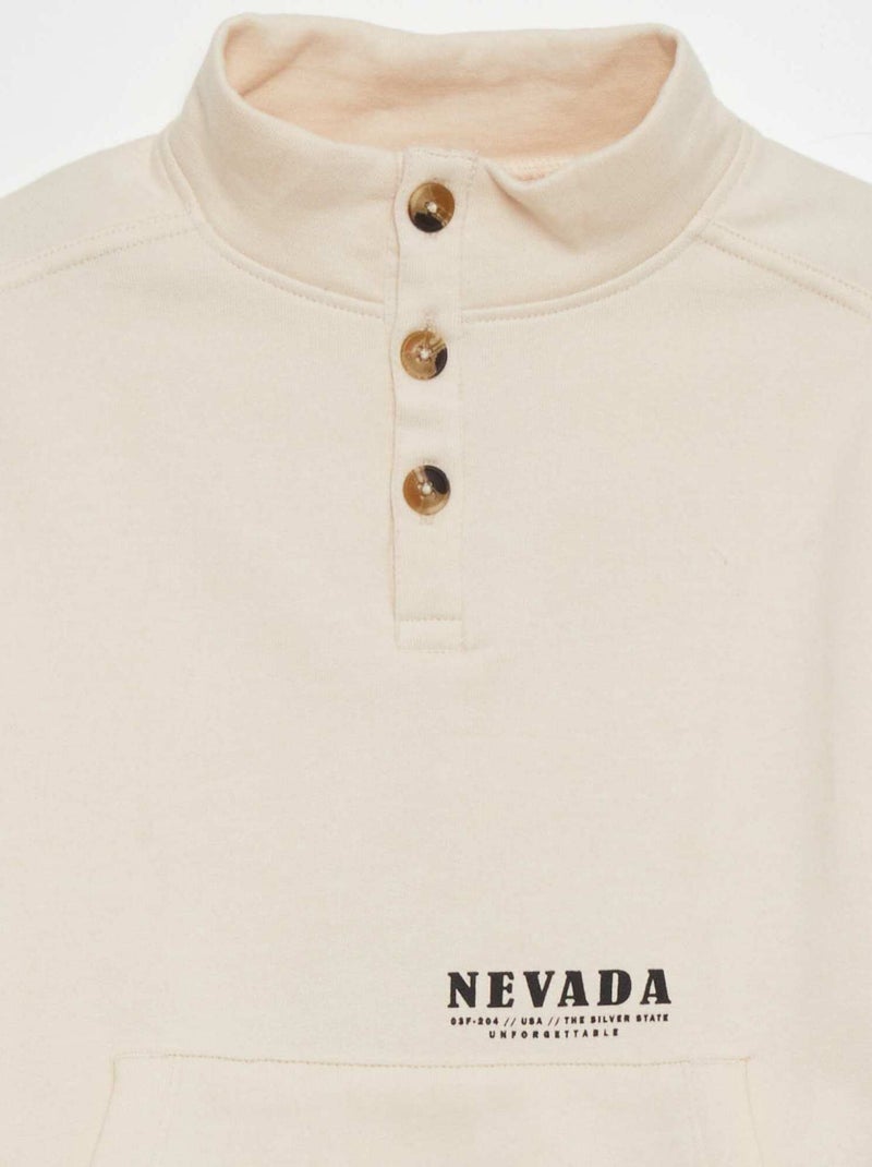Sweat à col montant imprimé 'Nevada' Beige - Kiabi
