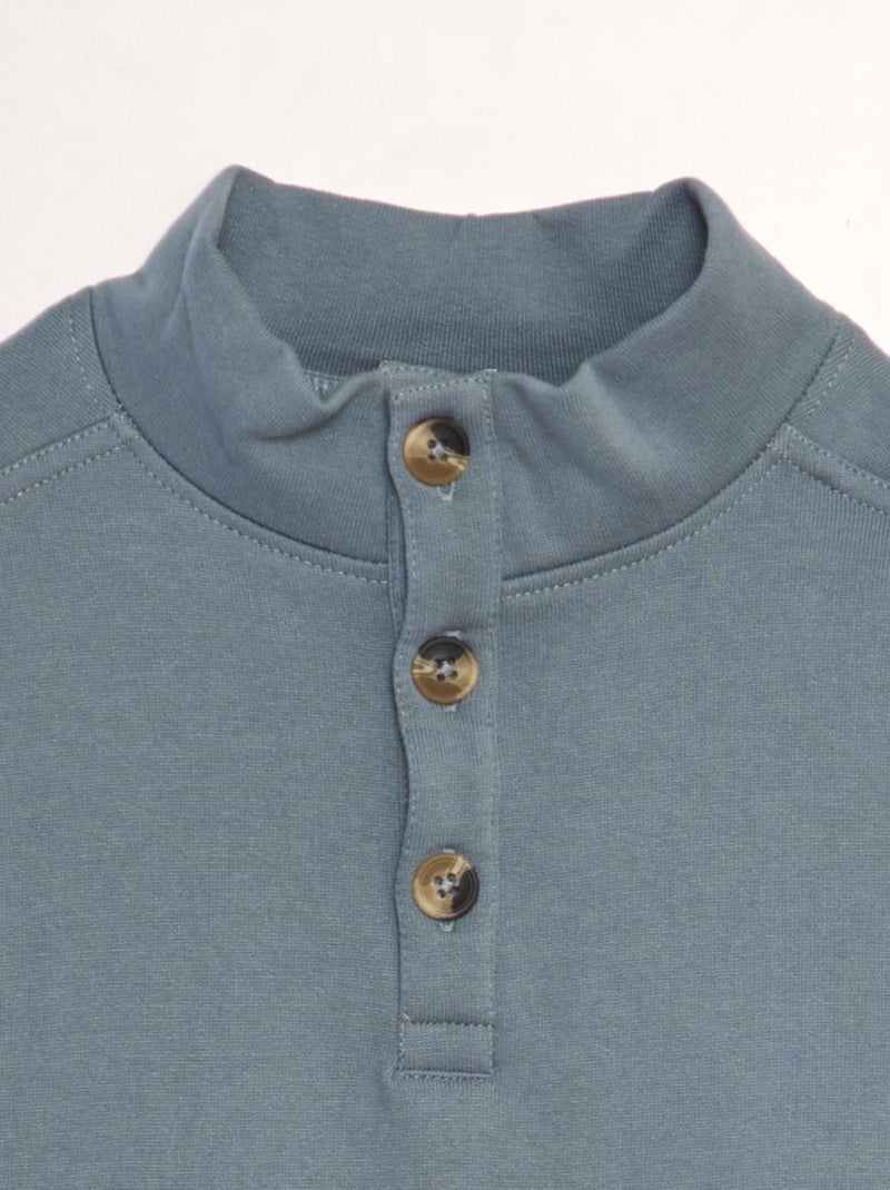 Sweat à col montant imprimé 'Nevada' Bleu - Kiabi