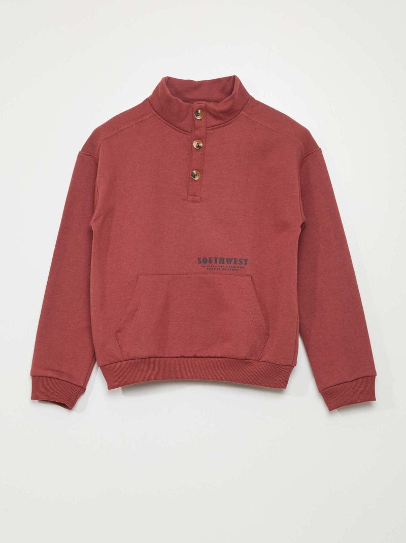 Sweat à col montant imprimé 'South West' Rouge - Kiabi