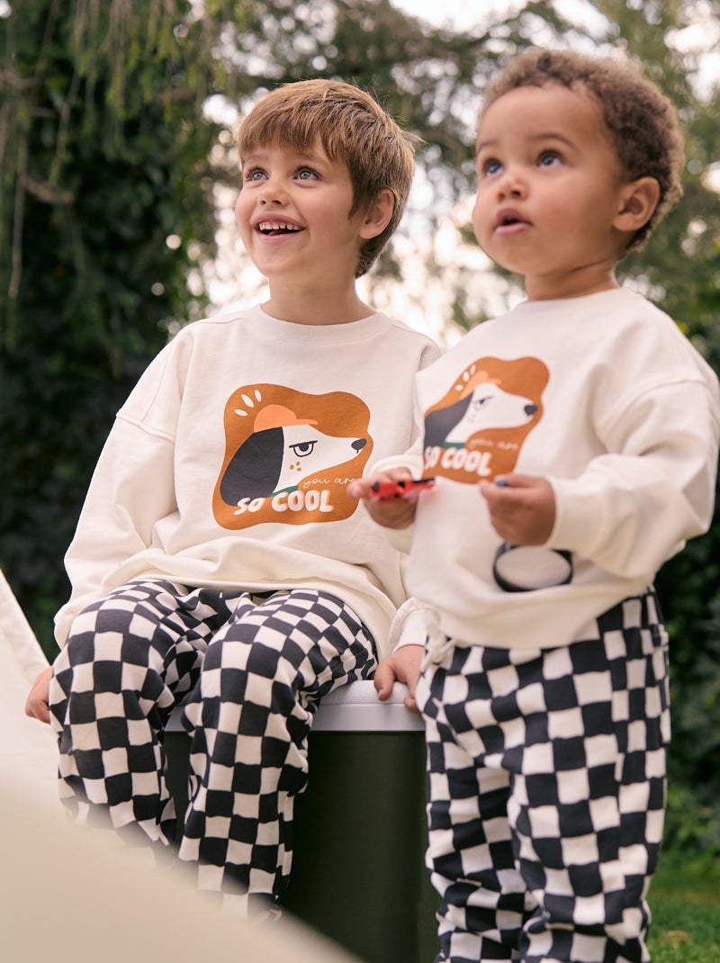 Sweat à col rond - Grafik Edition Blanc - Kiabi