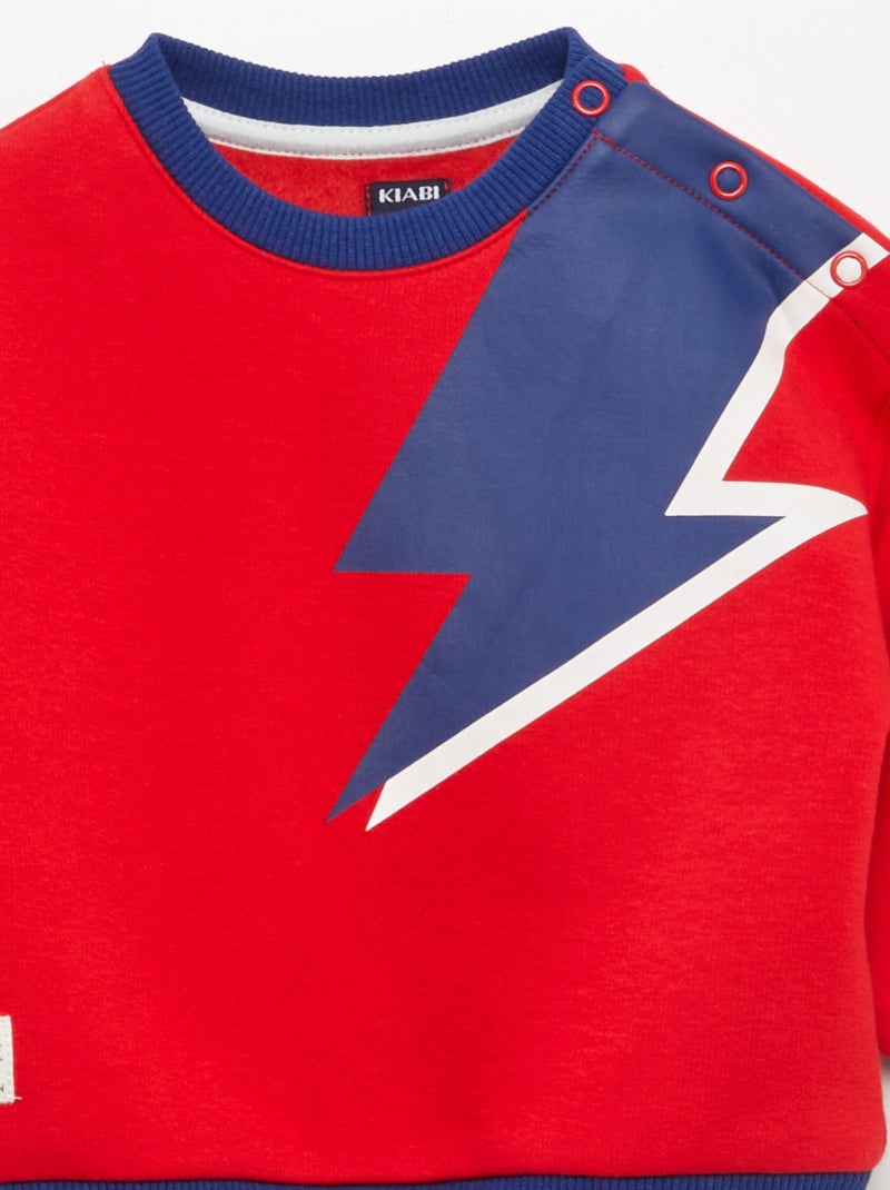 Sweat à col rond - Grafik Edition Rouge - Kiabi