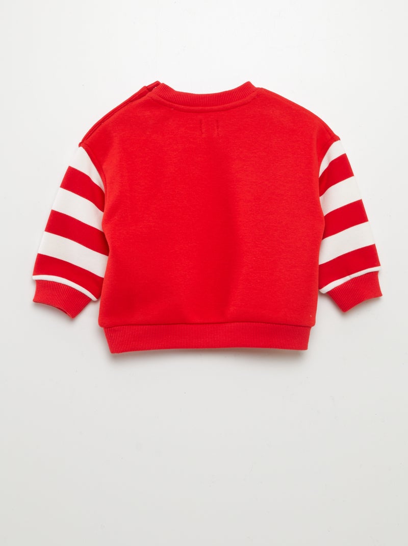 Sweat à col rond - Grafik Edition Rouge - Kiabi