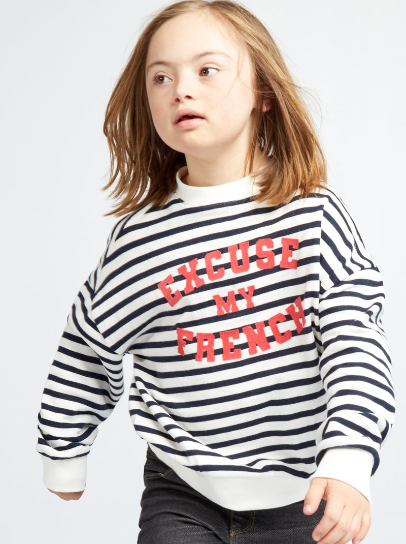 Sweat Zara Maritime Rayé Avec Strass Taille 140 - Occasion Très Bon état, Référence TOP TH416