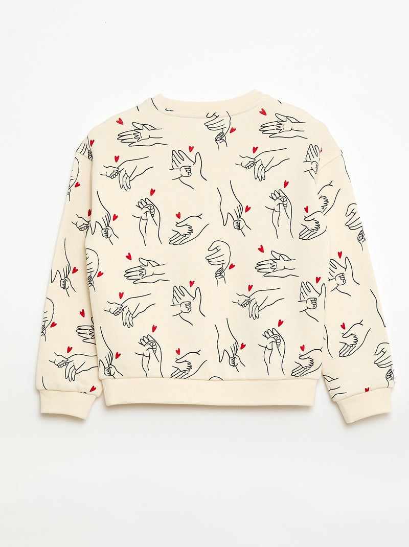 Sweat à col rond  'Agathe Sorlet x Kiabi' - Saint-Valentin Blanc - Kiabi