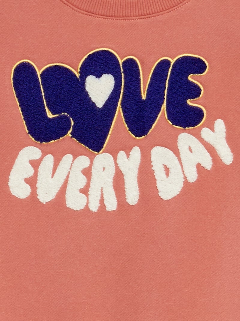 Sweat à col rond animé Rose - Kiabi