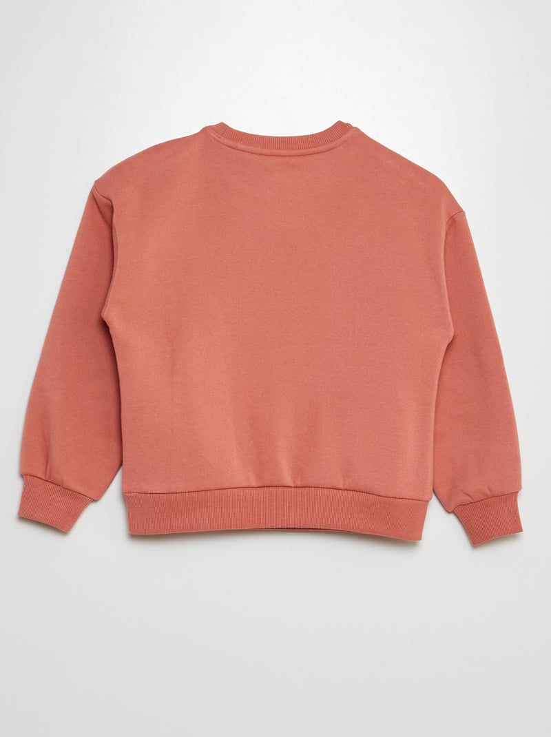 Sweat à col rond animé Rose - Kiabi